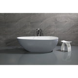 Arcticstone 72-Inch Egg Shaped Solid Surface Freestanding Tub with Drain