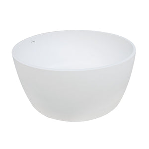 Arcticstone 51-Inch Solid Surface White Stone Freestanding Tub with Drain