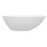 Arcticstone 63-Inch Solid Surface White Stone Freestanding Tub with Drain