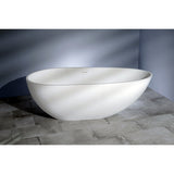 Arcticstone 67-Inch Solid Surface White Stone Freestanding Tub with Drain