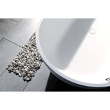 Arcticstone 70-Inch Solid Surface White Stone Freestanding Tub with Drain