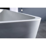 Arcticstone 59-Inch Solid Surface White Stone Freestanding Tub with Drain