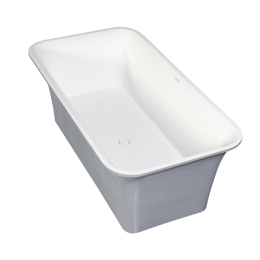 Arcticstone 67-Inch Solid Surface White Stone Freestanding Tub with Drain