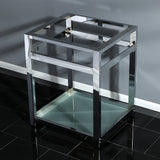 Kingston Commercial Steel Console Sink Base with Glass Shelf