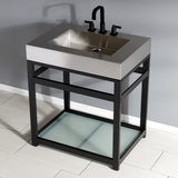 Kingston Commercial Steel Console Sink Base with Glass Shelf