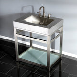 Kingston Commercial Steel Console Sink Base with Glass Shelf