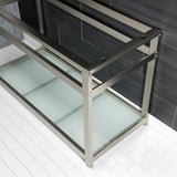 Kingston Commercial Steel Console Sink Base with Glass Shelf