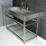 Kingston Commercial Steel Console Sink Base with Glass Shelf