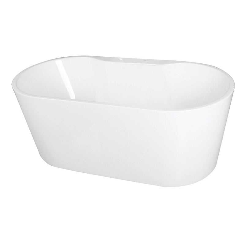 Aqua Eden 51-Inch Acrylic Oval Double Ended Freestanding Tub with Drain