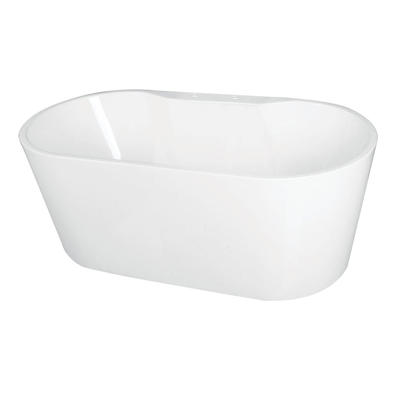 Aqua Eden 55-Inch Acrylic Oval Double Ended Freestanding Tub with Drain