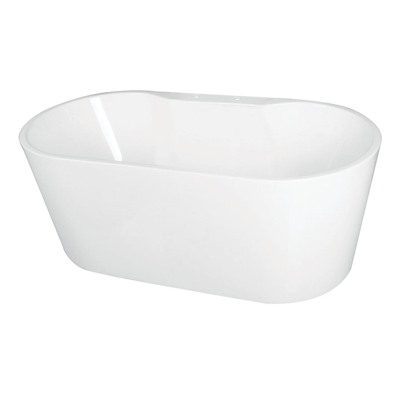 Aqua Eden 66-5/16-Inch Acrylic Oval Double Ended Freestanding Tub with Drain