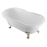 Aqua Eden 67-Inch Acrylic Clawfoot Tub with 7-Inch Faucet Drillings