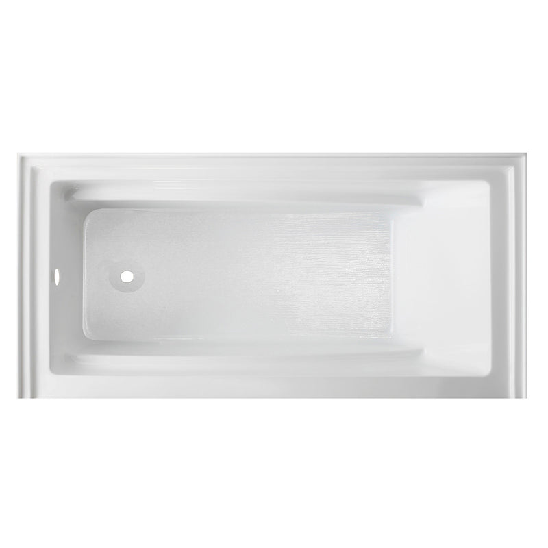 Aqua Eden 60-Inch Acrylic Rectangular 3-Wall Alcove Tub with Armrest and Anti-Skid Surface, Left Hand Drain