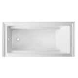 Aqua Eden 60-Inch Acrylic Rectangular 3-Wall Alcove Tub with Armrest and Anti-Skid Surface, Left Hand Drain