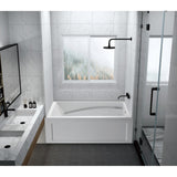 Aqua Eden 60-Inch Anti-Skid Acrylic 3-Wall Alcove Tub with Arm Rest and Right Hand Drain