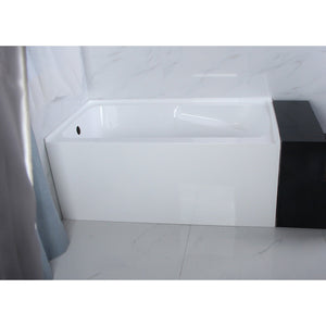 Aqua Eden 54-Inch Acrylic 3-Wall Alcove Tub with Arm Rest and Left Hand Drain Hole