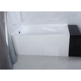 Aqua Eden 54-Inch Acrylic 3-Wall Alcove Tub with Arm Rest and Left Hand Drain Hole