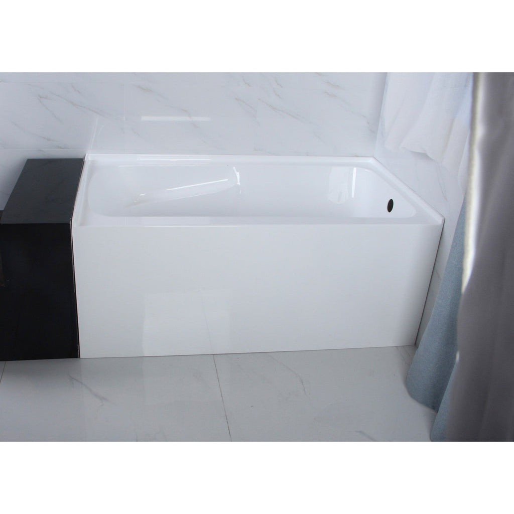 Aqua Eden 54-Inch Acrylic 3-Wall Alcove Tub with Arm Rest and Right Hand Drain Hole