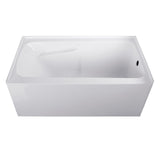 Aqua Eden 54-Inch Acrylic 3-Wall Alcove Tub with Arm Rest and Right Hand Drain Hole