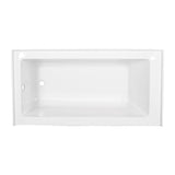 Aqua Eden 60-Inch Acrylic 3-Wall Alcove Tub with Left Hand Drain Hole