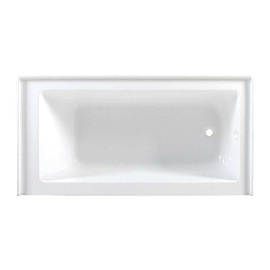 Aqua Eden 60-Inch Acrylic 3-Wall Alcove Tub with Right Hand Drain Hole