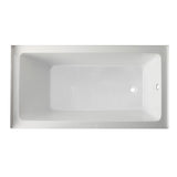 Oriel 60-Inch Anti-Skid Acrylic Alcove Tub with Right Hand Drain Hole