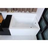 Aqua Eden 48-Inch 3-Wall Alcove Tub with Right Hand Drain Hole