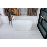 Aqua Eden 55-Inch Acrylic Freestanding Tub with Drain