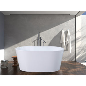 Aqua Eden 56-Inch Acrylic Freestanding Tub with Drain