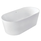 Aqua Eden 59-Inch Acrylic Double Ended Freestanding Tub with Drain