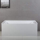 Aqua Eden 60-Inch Acrylic 3-Wall Alcove Tub with Left Hand Drain Hole