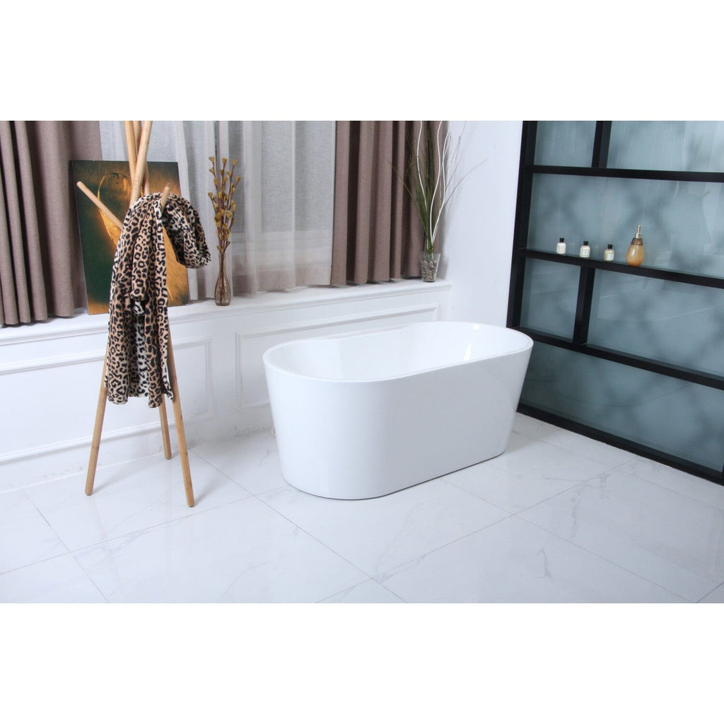 Aqua Eden 63-Inch Acrylic Freestanding Tub with Drain