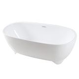 Aqua Eden 67-Inch Acrylic Double Ended Freestanding Tub with Drain