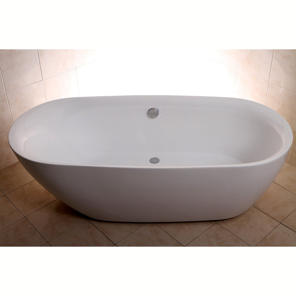 Aqua Eden 71-Inch Acrylic Double Ended Freestanding Tub with Drain