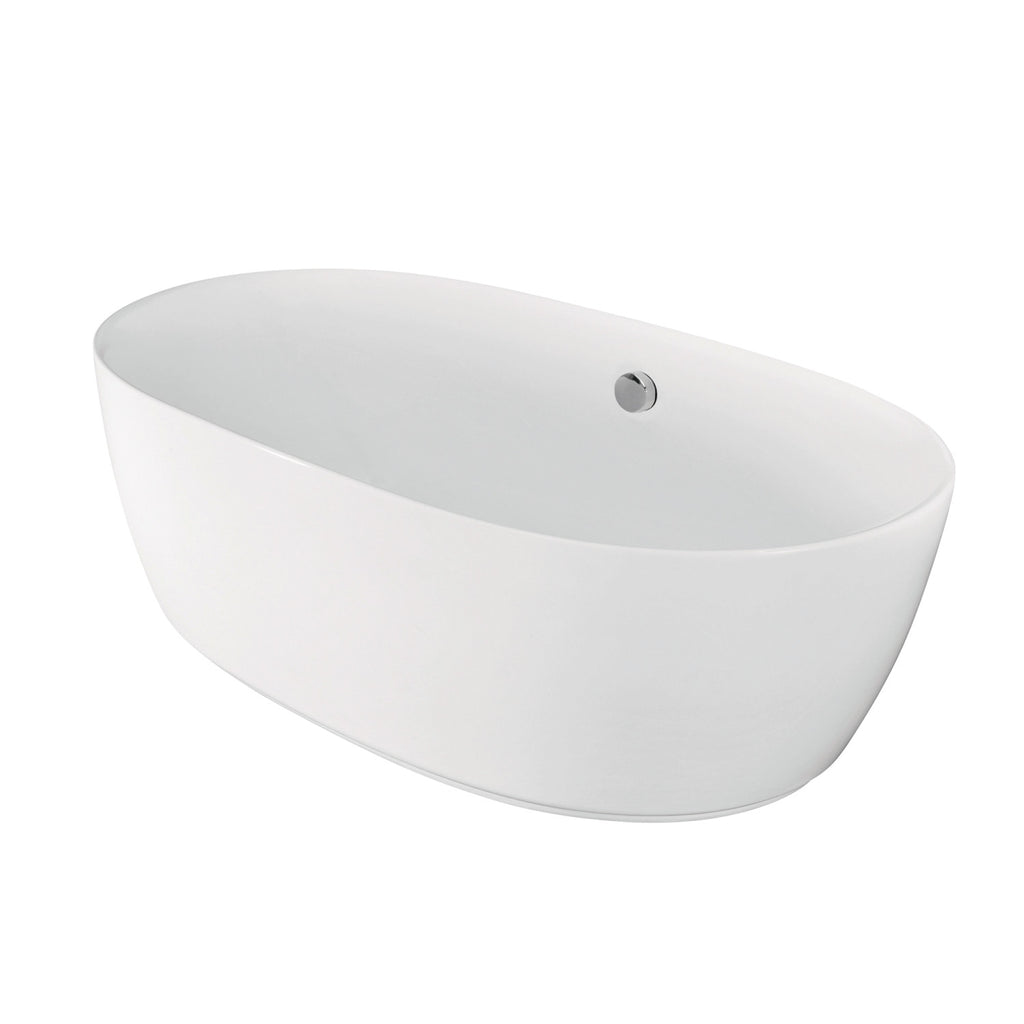 Aqua Eden 71-Inch Acrylic Double Ended Freestanding Tub with Drain