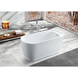 Aqua Eden 51-Inch Acrylic Freestanding Tub with Drain and Integrated Seat