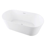 Aqua Eden 54-Inch Acrylic Freestanding Tub with Center Drain Hole