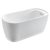 Aqua Eden 59-Inch Acrylic Freestanding Tub with Drain and Integrated Seat