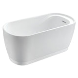 Aqua Eden 59-Inch Acrylic Freestanding Tub with Drain and Integrated Seat