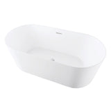 Aqua Eden 59-Inch Acrylic Freestanding Tub with Center Drain Hole