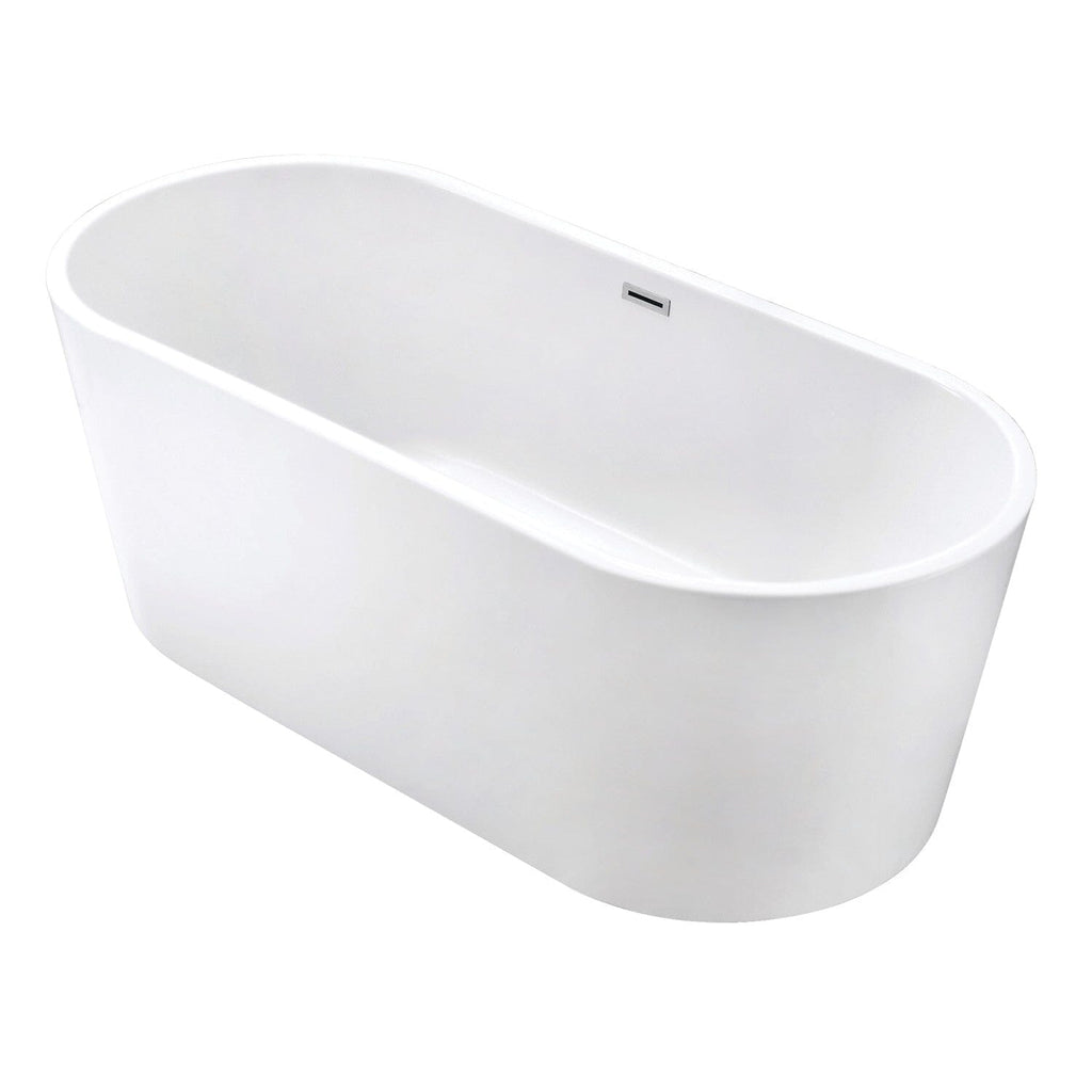 Aqua Eden 67-Inch Acrylic Freestanding Tub with Center Drain Hole