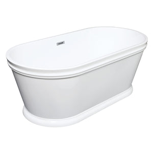Aqua Eden 60-Inch Acrylic Double Ended Pedestal Tub with Drain (No Faucet Drillings)