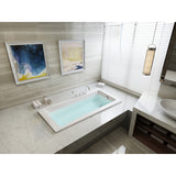 Aqua Eden 59-Inch Acrylic Rectangular Drop-In Tub with Reversible Drain Hole