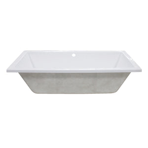 Aqua Eden 59-Inch Acrylic Rectangular Drop-In Tub with Center Drain Hole