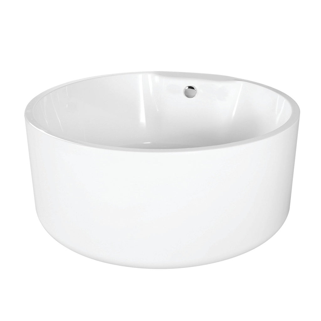 Aqua Eden 53-Inch Round Acrylic Freestanding Tub with Drain