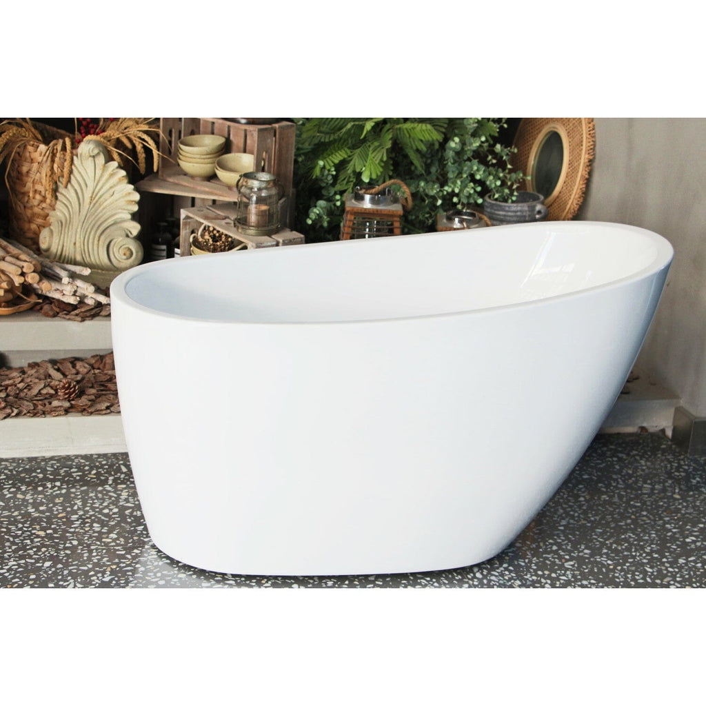 Aqua Eden 48-Inch Acrylic Freestanding Tub with Drain