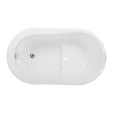 Aqua Eden 52-Inch Acrylic Freestanding Tub with Drain and Integrated Seat
