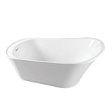 Freesia 59-Inch Acrylic Single Slipper Freestanding Tub with Drain