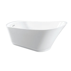 Begonia 59-Inch Acrylic Single Slipper Freestanding Tub with Drain