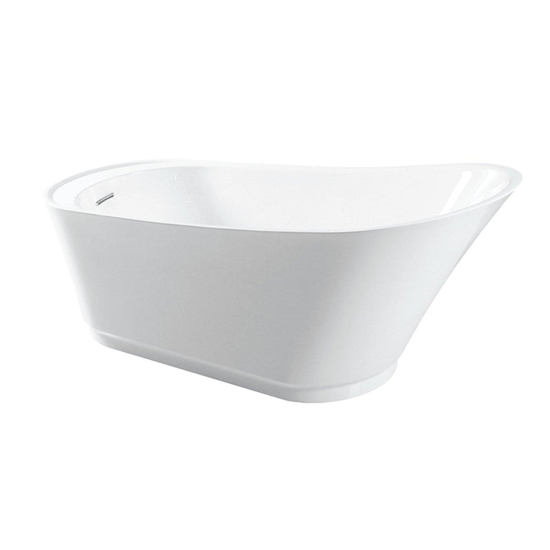 Begonia 60-Inch Acrylic Oval Single Slipper Freestanding Tub with Drain